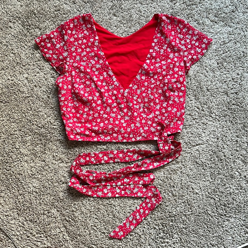 Tobi Floral Wrap Top